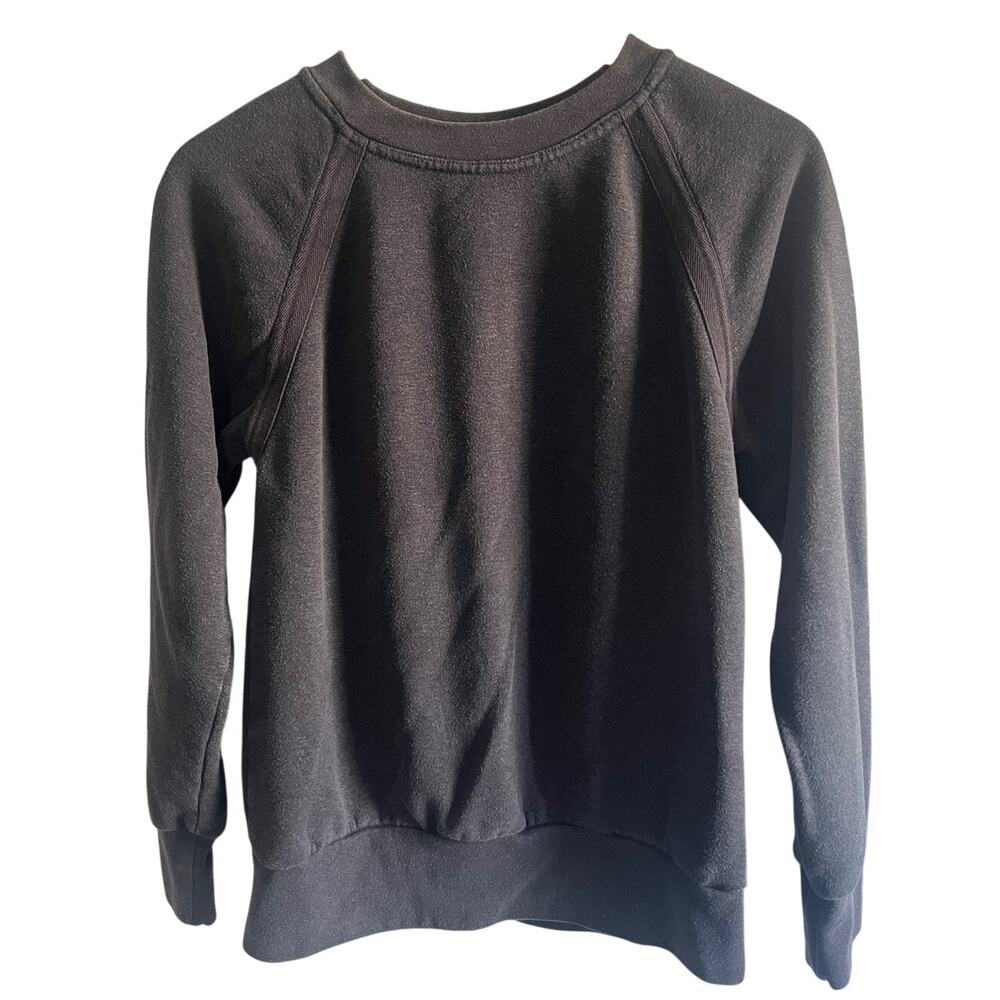 Prana pullover raglan sweater dark grey cozy up crew size extra small